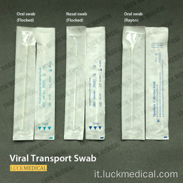 Virustransport kit etichettatura tubo doppi tamponi